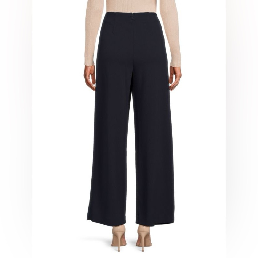 HALSTON Women’s Wide Leg Draped Pants Sz 8 – Wrap Hardware Detail – Flat Front ✨ - Picture 3 of 15